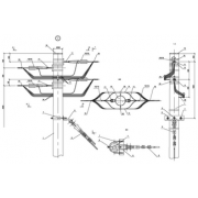 IEK Опора Кд16 деревянная концевая двухцепная